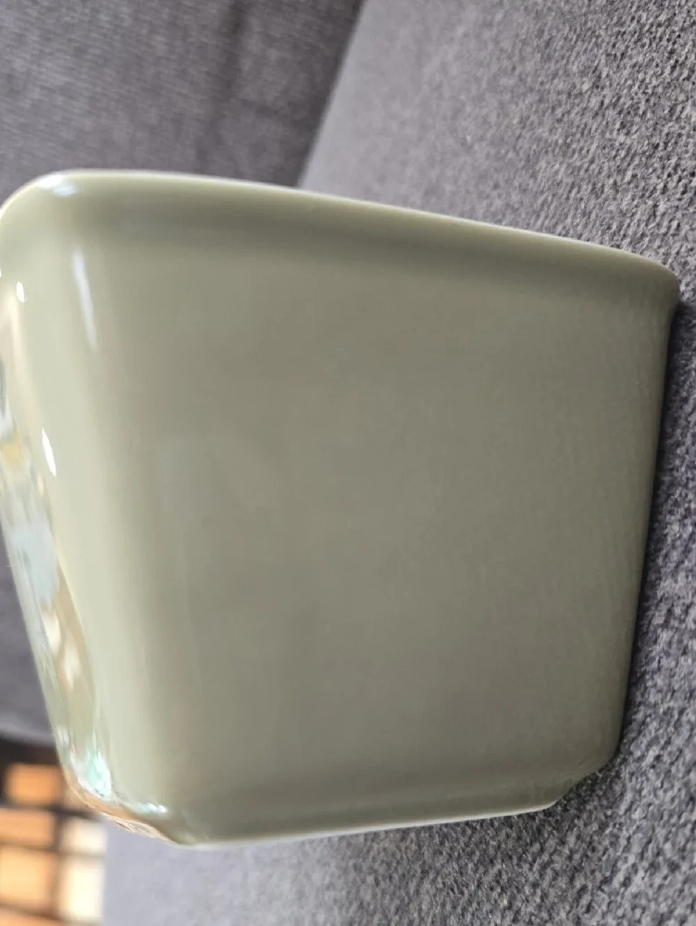 Longaberger Sage Green Square Ceramic Dish